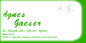 agnes gacser business card