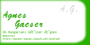 agnes gacser business card